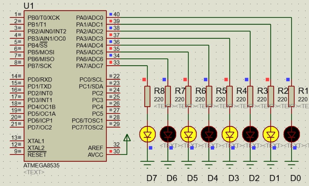 PORTA = 0b01010101; Pola sebaliknya 