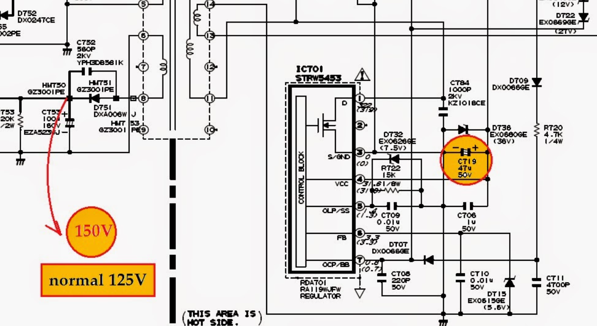 Skema Regulator TV Sharp STR W5453A