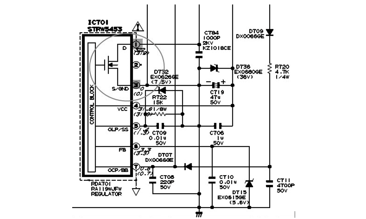 Skema Regulator TV Sharp STR W5453A