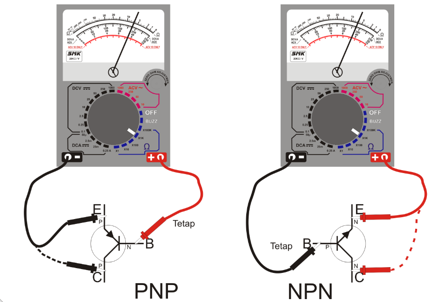 Cara Menentukan Jenis Transistor NPN dan PNP dengan menggunakan Digital Multimeter