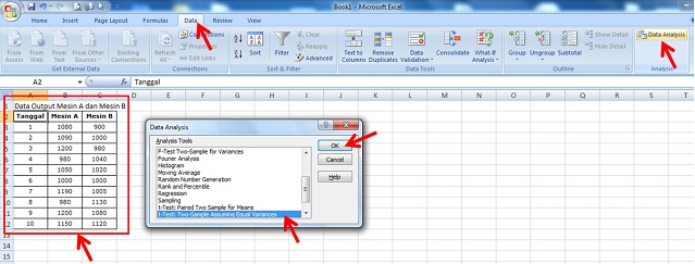 Uji Hipotesis t-test dengan menggunakan Microsoft Excel