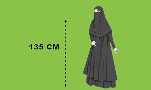 Panjang Gamis 135 Untuk Tinggi Badan Berapa?